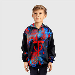 Ветровка с капюшоном детская Doom космическая абстракция, цвет: 3D-черный — фото 2