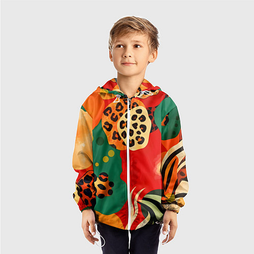 Детская ветровка Анималистичный африканский паттерн / 3D-Белый – фото 3
