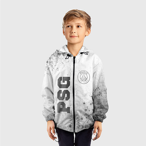 Детская ветровка PSG - white gradient вертикально / 3D-Черный – фото 3