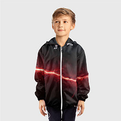 Ветровка с капюшоном детская Красная линия - молния, цвет: 3D-белый — фото 2