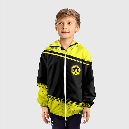 Детская ветровка Borussia жёлтые полосы / 3D-Белый – фото 3