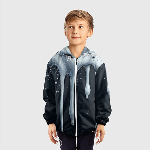 Детская ветровка Белая объемная слизь текстура / 3D-Белый – фото 3