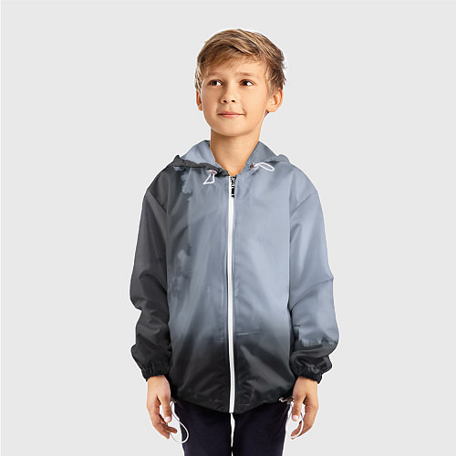 Детская ветровка Абстракция с серым и черным / 3D-Белый – фото 3