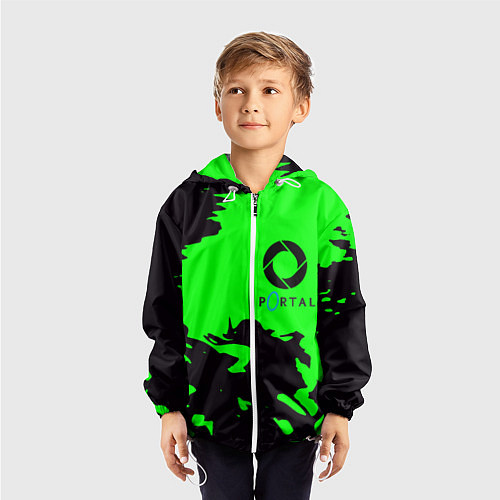 Детская ветровка Portal черный дым / 3D-Белый – фото 3