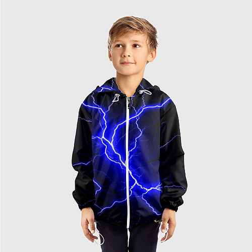 Детская ветровка Color blue black / 3D-Белый – фото 3