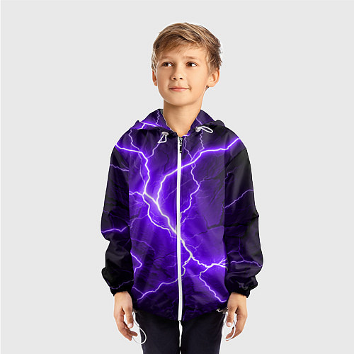 Детская ветровка Color purple black / 3D-Белый – фото 3