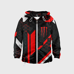Ветровка с капюшоном детская Monster energy sport geometry, цвет: 3D-белый