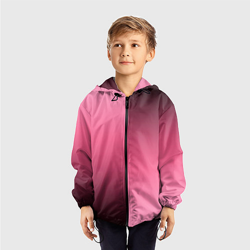 Детская ветровка Розовый с затемнением градиент пополам / 3D-Черный – фото 3