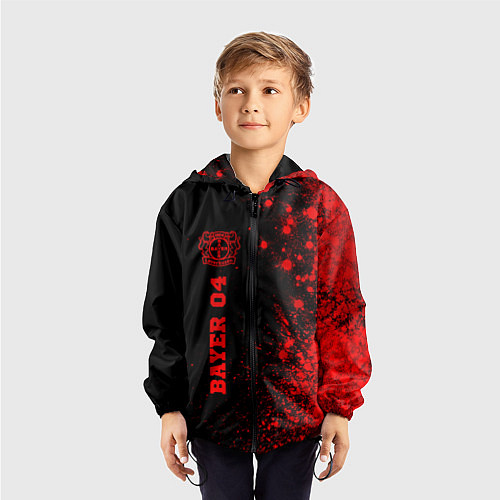 Детская ветровка Bayer 04 - red gradient по-вертикали / 3D-Черный – фото 3