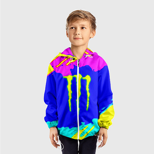 Детская ветровка Monster energy краски цветные / 3D-Белый – фото 3