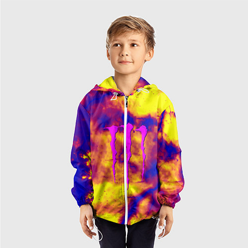 Детская ветровка Monster energy storm grunge / 3D-Белый – фото 3