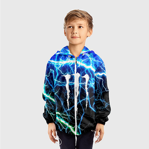 Детская ветровка Monster energy electro / 3D-Белый – фото 3