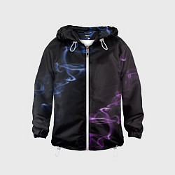 Ветровка с капюшоном детская Color black blue pink, цвет: 3D-белый