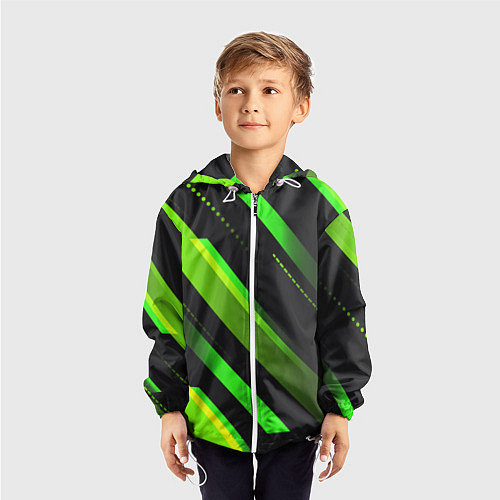 Детская ветровка Color black green / 3D-Белый – фото 3