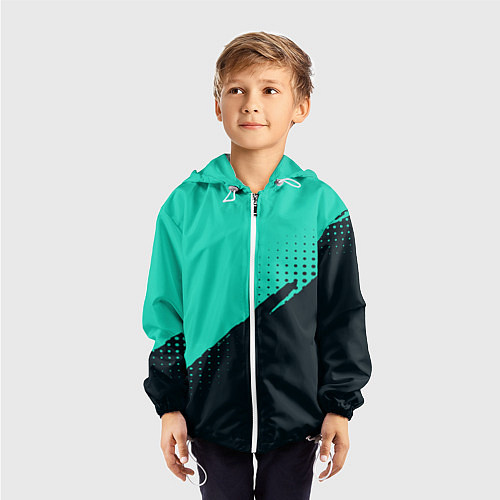 Детская ветровка Color black light blue / 3D-Белый – фото 3