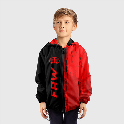 Детская ветровка FAW - red gradient по-вертикали / 3D-Черный – фото 3