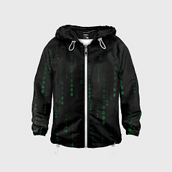 Ветровка с капюшоном детская Color black green, цвет: 3D-белый