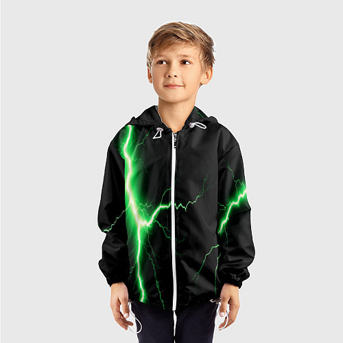 Детская ветровка Lightning green / 3D-Белый – фото 3