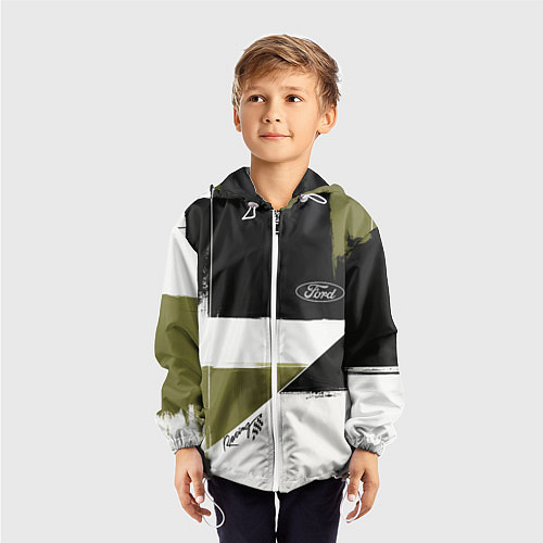 Детская ветровка Ford эмблема / 3D-Белый – фото 3