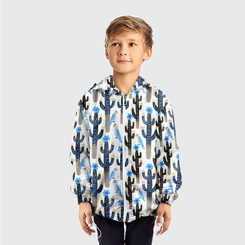 Детская ветровка Кактусы и попугаи / 3D-Белый – фото 3