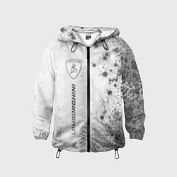 Ветровка с капюшоном детская Lamborghini - white gradient по-вертикали, цвет: 3D-черный