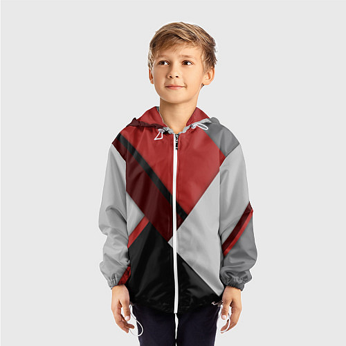 Детская ветровка Color black red grey / 3D-Белый – фото 3