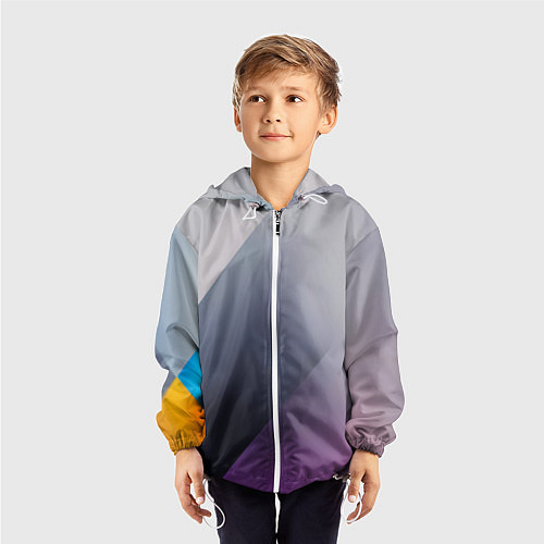 Детская ветровка Color grey with stripes / 3D-Белый – фото 3