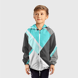 Ветровка с капюшоном детская Color black blue, цвет: 3D-белый — фото 2
