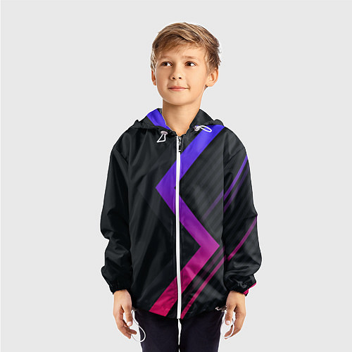 Детская ветровка Color black line / 3D-Белый – фото 3
