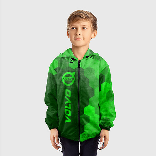 Детская ветровка Volvo - green gradient по-вертикали / 3D-Черный – фото 3