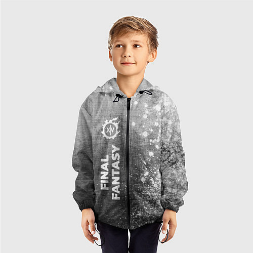 Детская ветровка Final Fantasy - grey gradient по-вертикали / 3D-Черный – фото 3