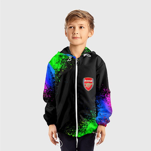 Детская ветровка Arsenal неоновые краски / 3D-Белый – фото 3