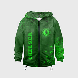 Ветровка с капюшоном детская Chelsea - green gradient вертикально, цвет: 3D-черный