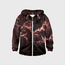 Ветровка с капюшоном детская Lightning red, цвет: 3D-белый