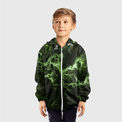 Ветровка с капюшоном детская Lightning green glow, цвет: 3D-белый — фото 2