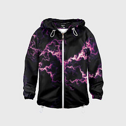 Ветровка с капюшоном детская Lightning pink glow, цвет: 3D-белый