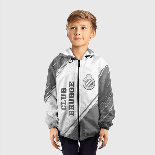 Детская ветровка Club Brugge - white gradient вертикально / 3D-Черный – фото 3