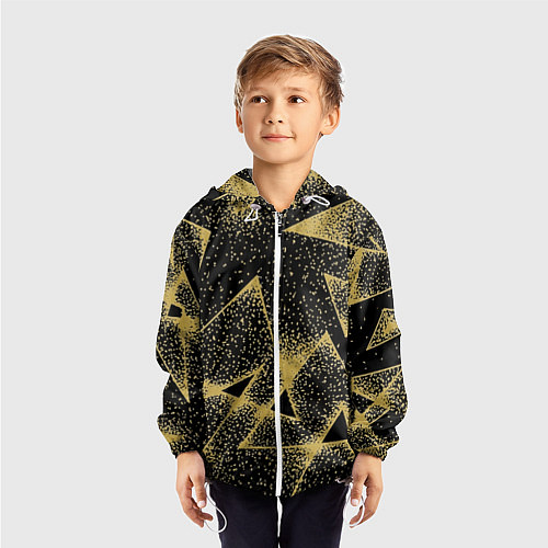 Детская ветровка Triangle yellow with dots / 3D-Белый – фото 3