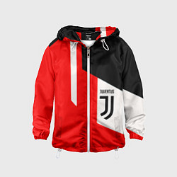Ветровка с капюшоном детская Juventus sport geometry, цвет: 3D-белый