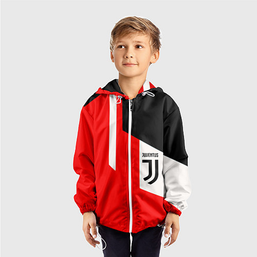 Детская ветровка Juventus sport geometry / 3D-Белый – фото 3