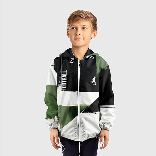 Детская ветровка Футбол на фоне брызг красок / 3D-Белый – фото 3