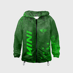 Ветровка с капюшоном детская Mini - green gradient вертикально, цвет: 3D-черный