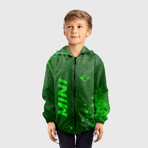 Детская ветровка Mini - green gradient вертикально / 3D-Черный – фото 3