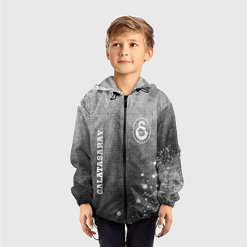 Детская ветровка Galatasaray - grey gradient вертикально / 3D-Черный – фото 3