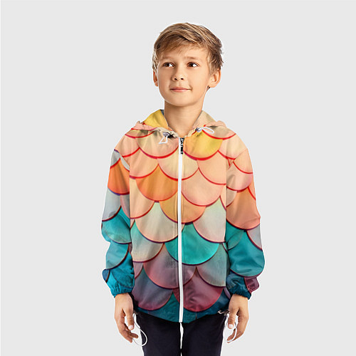 Детская ветровка Радужная чешуя / 3D-Белый – фото 3