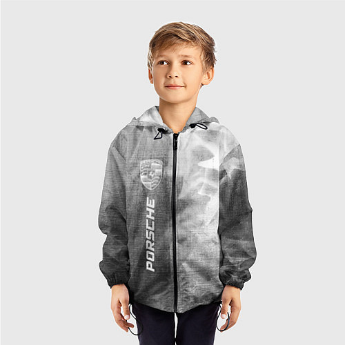 Детская ветровка Porsche - grey gradient по-вертикали / 3D-Черный – фото 3