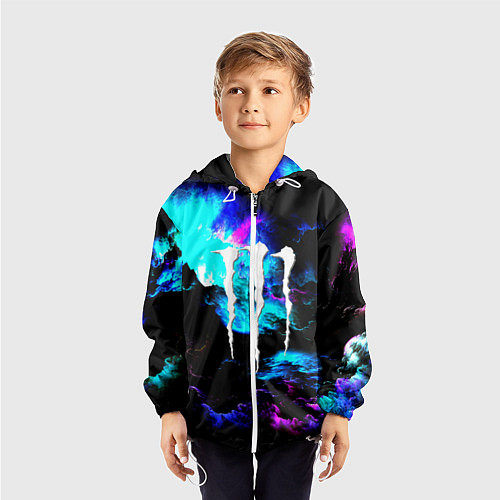 Детская ветровка Monster energy космическая абстракция / 3D-Белый – фото 3