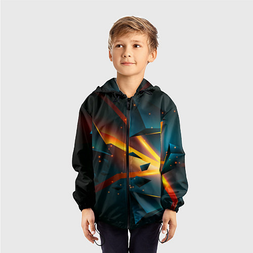 Детская ветровка Космический неоновый разлом / 3D-Черный – фото 3