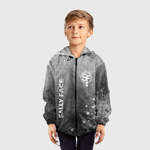 Детская ветровка Sally Face - grey gradient вертикально / 3D-Черный – фото 3
