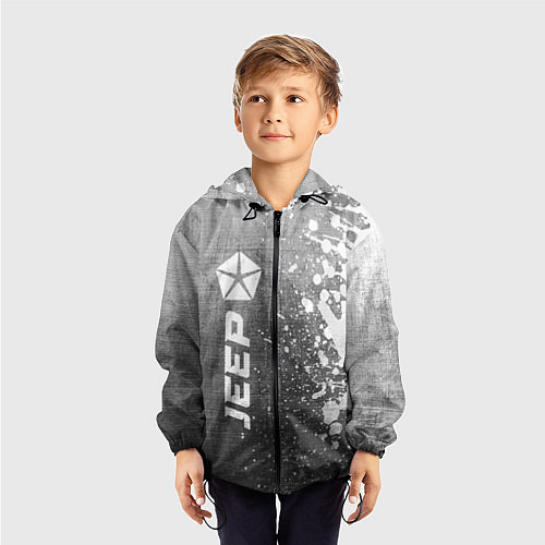 Детская ветровка Jeep - grey gradient по-вертикали / 3D-Черный – фото 3